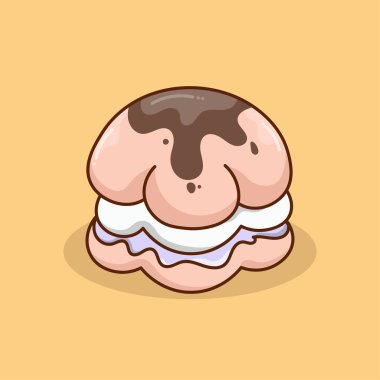 Lezzetli Pasta Tatlı Çizimi. Vektör Çizgi Biçimi