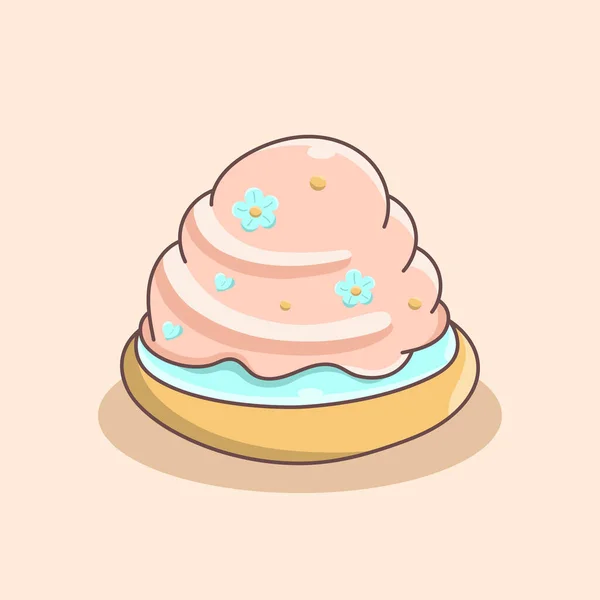 Delicious Sweet Pudding Επιδόρπιο Εικονογράφηση Διάνυσμα Στυλ Κινουμένων Σχεδίων — Διανυσματικό Αρχείο