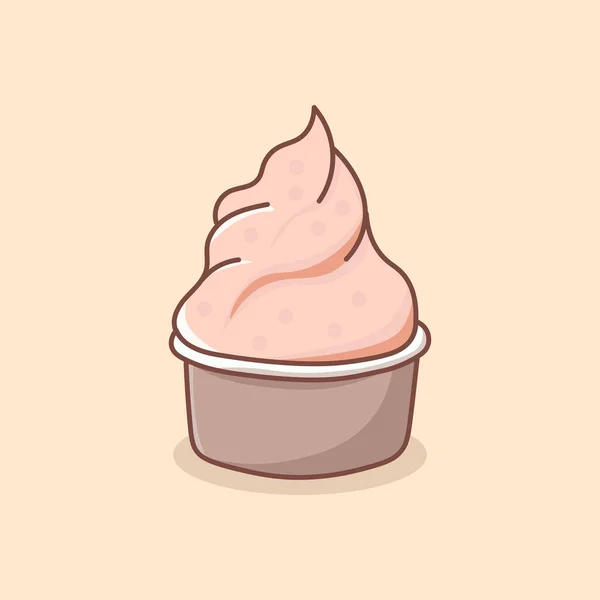 Ręcznie Rysowane Ice Cream Cake Ilustracji — Wektor stockowy