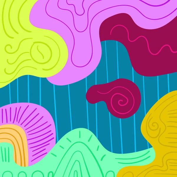 Colorful Hand Drawn Abstract Doodle Background — Archivo Imágenes Vectoriales