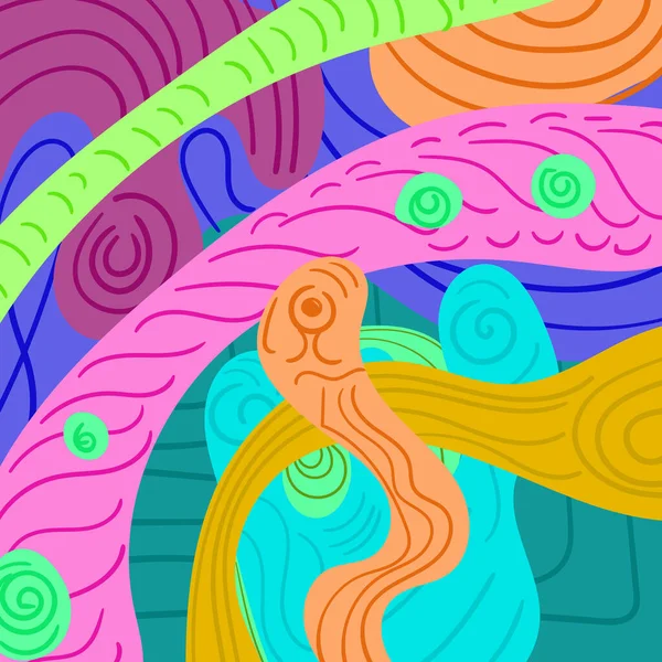 Colorful Hand Drawn Abstract Doodle Background — Stockvektor