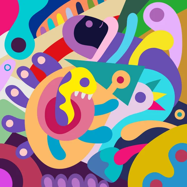 Colorful Hand Drawn Abstract Doodle Background — Vettoriale Stock