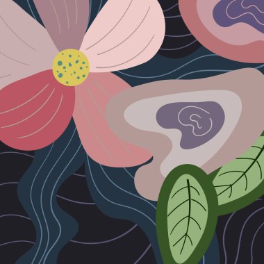 Hand Drawn Nature Flower Background. Summer Illustration