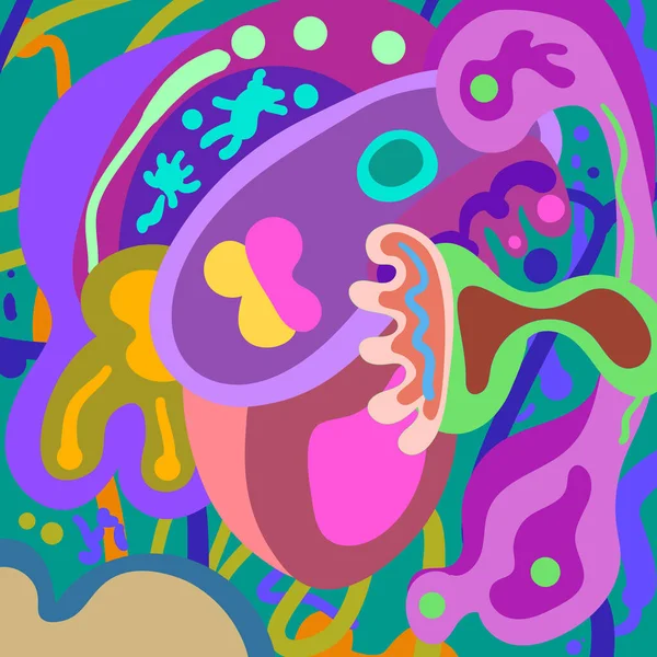 Colorful Hand Drawn Abstract Doodle Background — Stockový vektor