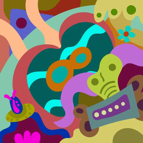 Colorful Hand Drawn Abstract Doodle Background — Image vectorielle