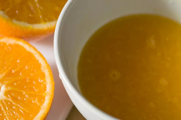 Oranges Orange Juice Table — Stock Photo, Image