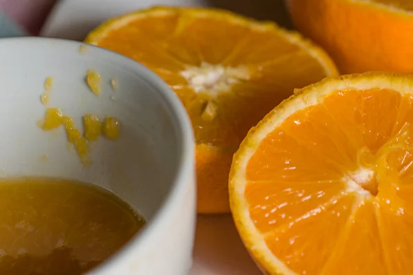 Orang Fruits Orange Juice Table — Stock Photo, Image