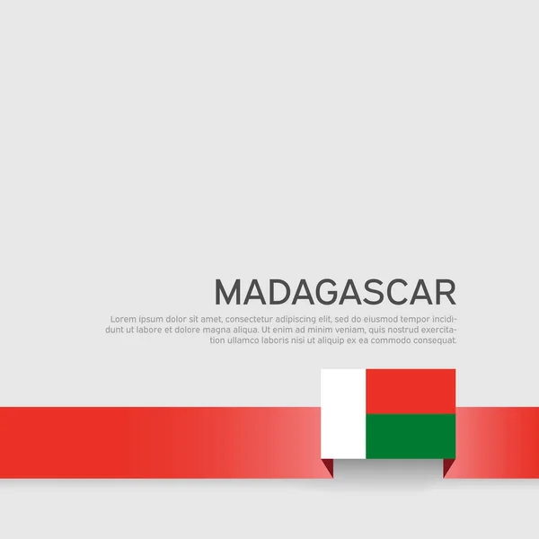 Pozadí Madagaskarské Vlajky Státní Vlastenecká Vlajka Krytí Barva Stuhy Vlajky — Stockový vektor