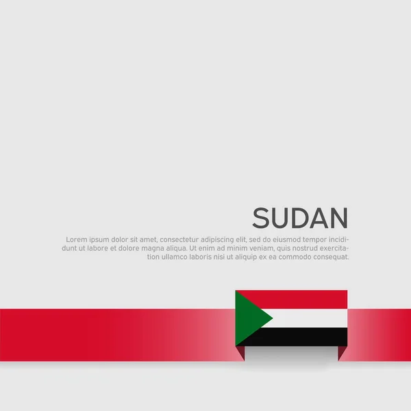 Bandeira Sudão Estatal Bandeira Patriótica Sudanesa Capa Bandeira Cor Fita — Vetor de Stock