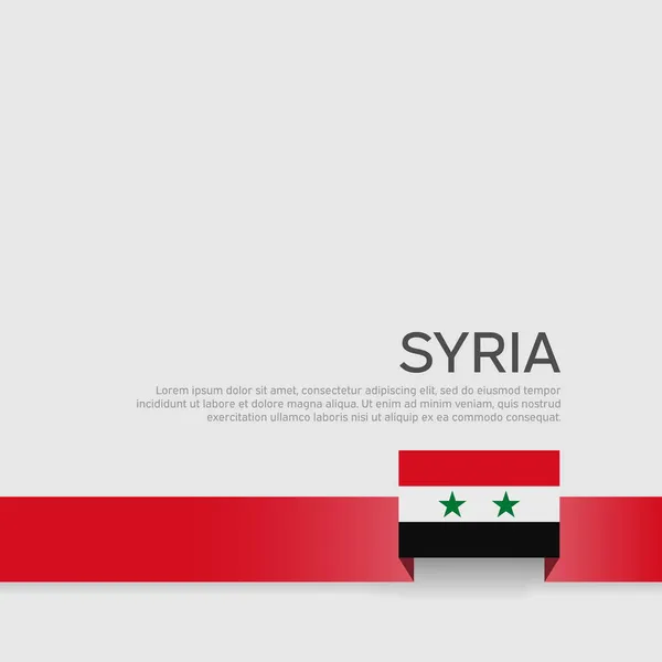 Syria Flag Background State Patriotic Syrian Banner Cover Ribbon Color — Stock Vector