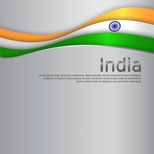 Abstrakcyjna Flaga Indii Styl Cięcia Papierem Kreatywne Metalowe Tło Dla — Wektor stockowy