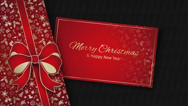 Joyeux Noël Bonne Année Carte Vœux Vacances Invitation Graphique Noël — Image vectorielle