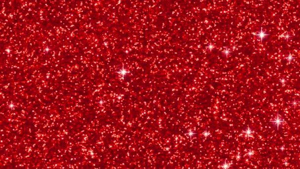 Rode Achtergrond Met Glitter Heldere Sprankelende Textuur Patroon Met Glanzende — Stockvideo