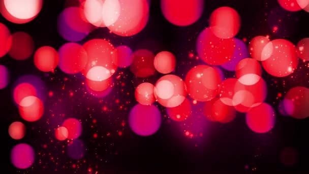 Боке Валентинний Фон Частинками Червоної Пурпурової Блискітки Блискітки День Святого — стокове відео