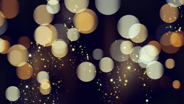 Luxe Bokeh Achtergrond Met Gouden Glitter Deeltjes Prachtige Gouden Confetti — Stockvideo