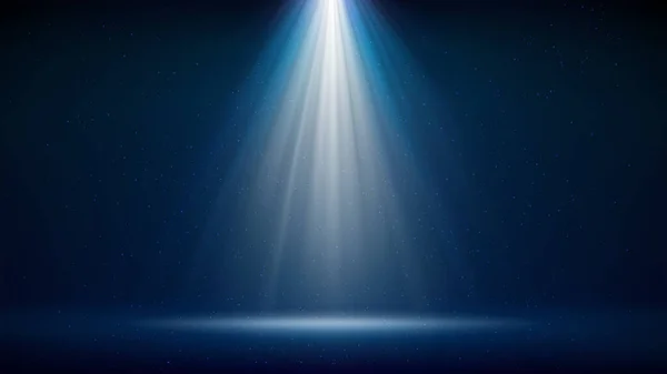 Spotlight Background Illuminated Blue Stage Divine Radiance Backdrop Displaying Products — Stock vektor