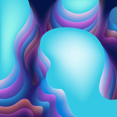 Soyut neon parıltısı 3 boyutlu arka plan, arka ışık. Nazik bebek, çocuk renkleri. Renkli arka ışıklandırma. Yumuşak şekilli neon arka ışık. Boşluğu kopyala, metin için yer aç. Vektör illüstrasyonu