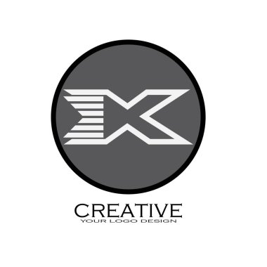 X Harfi Logo Şablonu vektör simgesi tasarımı