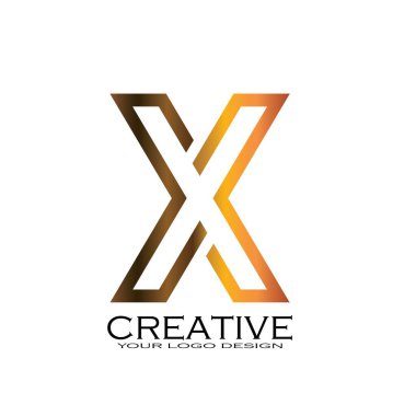 X Harfi Logo Şablonu vektör simgesi tasarımı