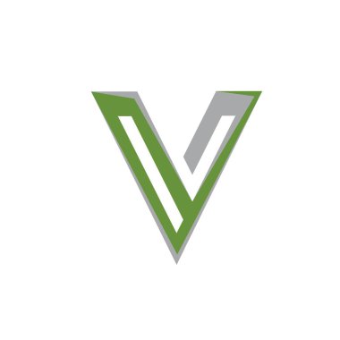 V Harfi Logo Tasarımı Şablon Çizimi