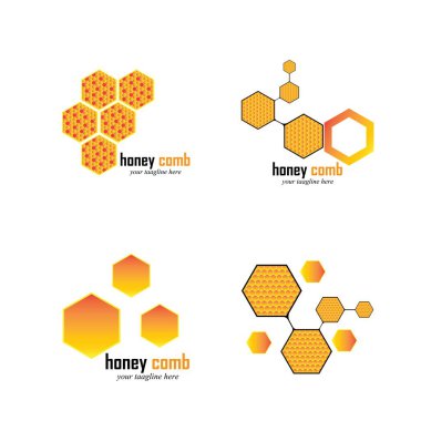 Bal Tarağı Logo Şablon Tasarım Vektörü. Amblem, Tasarım Konsepti, Yaratıcı Sembol, Simge