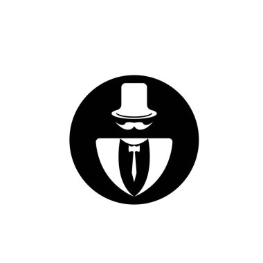 Smokin logosu tasarımı illüstrasyon klasik hipster vektörü