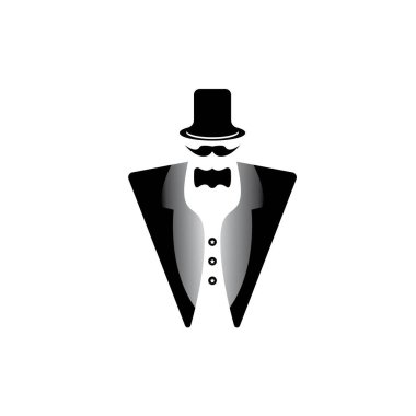 Smokin logosu tasarımı illüstrasyon klasik hipster vektörü