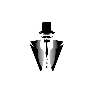 Smokin logosu tasarımı illüstrasyon klasik hipster vektörü