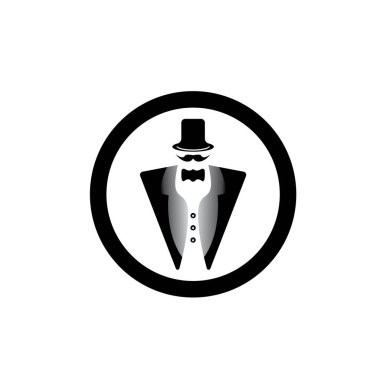 Smokin logosu tasarımı illüstrasyon klasik hipster vektörü
