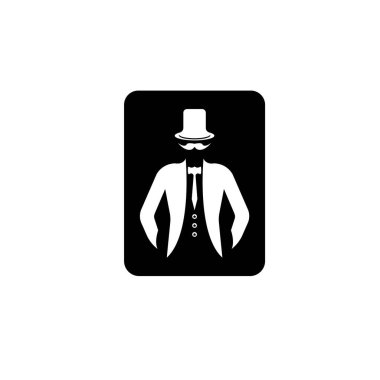 Smokin logosu tasarımı illüstrasyon klasik hipster vektörü