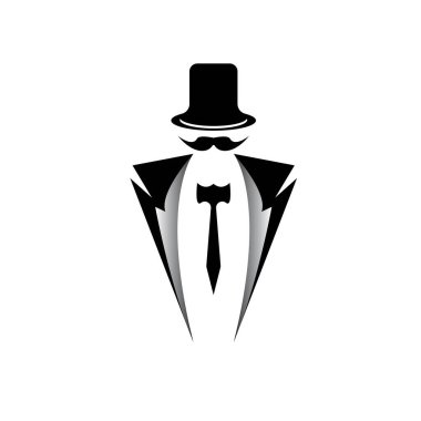 Smokin logosu tasarımı illüstrasyon klasik hipster vektörü