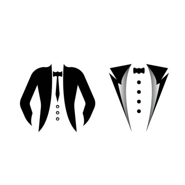 Tuxedo logo design illustration vintage hipster vector