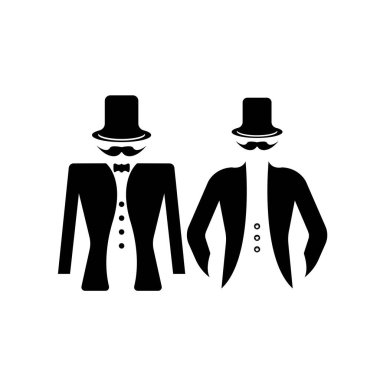 Tuxedo logo design illustration vintage hipster vector