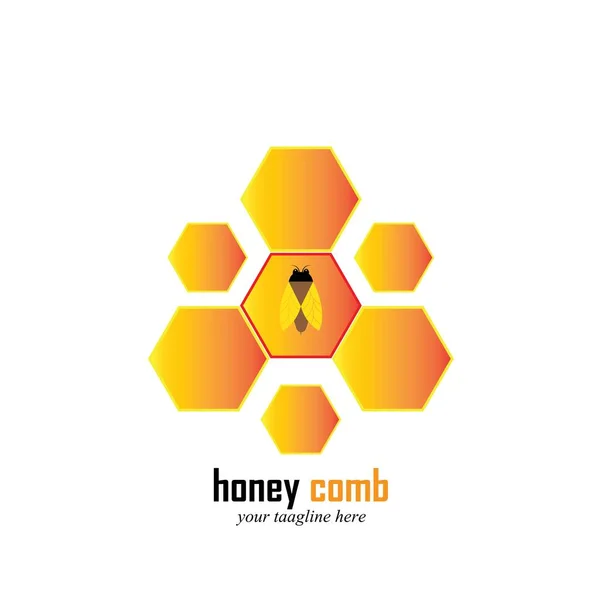 Honey Comb Logo Template Design Vector Emblem Design Concept Creative — Stock Vector