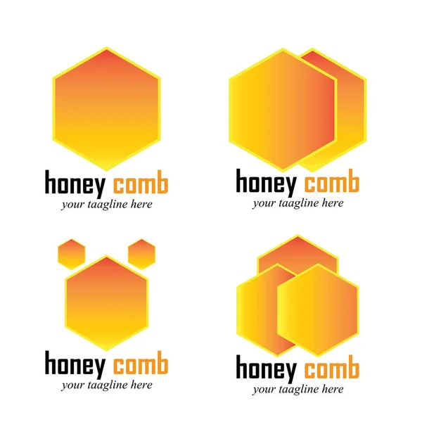 Honey Comb Logo Template Design Vector Emblem Design Concept Creative — Vettoriale Stock