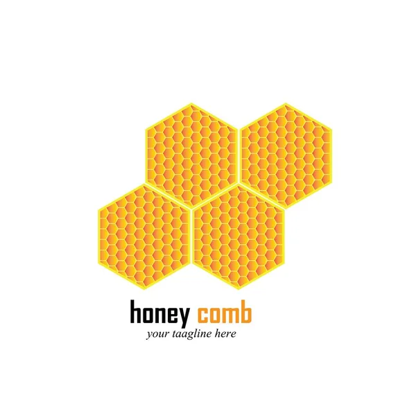 Honey Comb Logo Template Design Vector Emblem Design Concept Creative — Vettoriale Stock