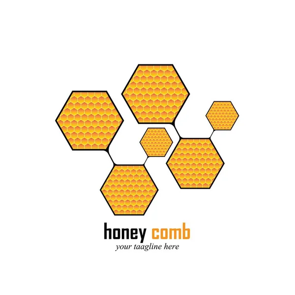 Honey Comb Λογότυπο Πρότυπο Σχεδιασμού Διάνυσμα Έμβλημα Έννοια Σχεδιασμού Δημιουργικό — Διανυσματικό Αρχείο