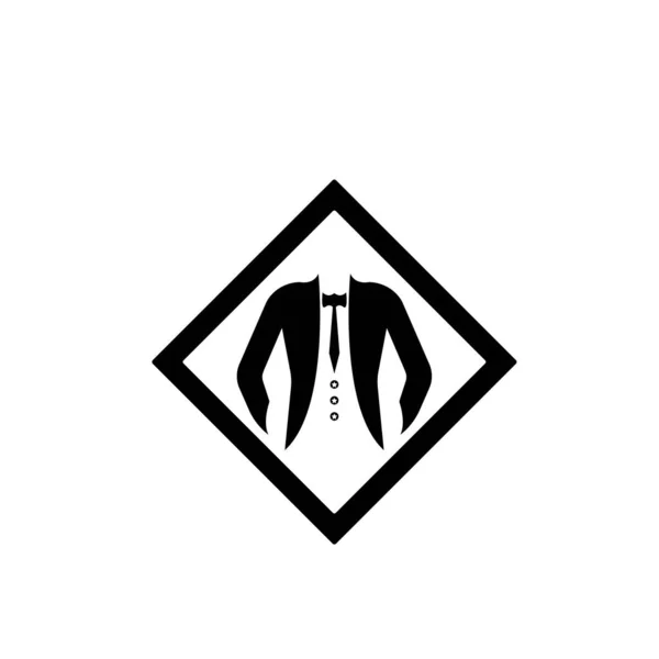 Tuxedo Logo Design Illustration Vintage Hipster Vector — ストックベクタ