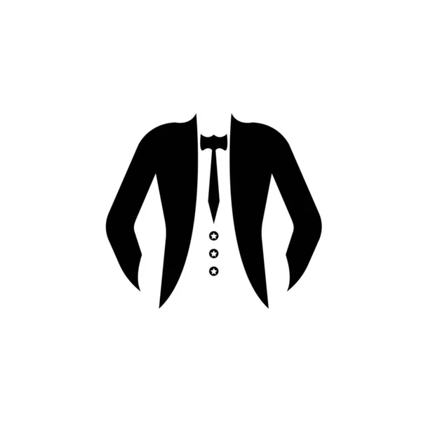 Tuxedo Logo Design Illustration Vintage Hipster Vector — Stockový vektor