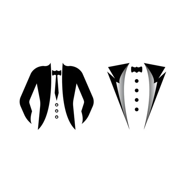 Tuxedo Logotipo Design Ilustração Vintage Hipster Vector — Vetor de Stock