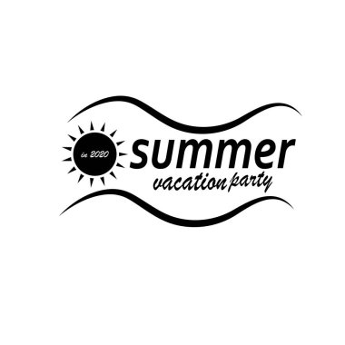 Yaz tatili tasarım elementleri. Retro ve klasik şablonlar. Etiketler Rozet amblemi vektör resimlemesi