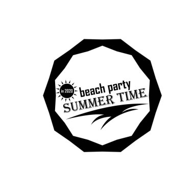 Yaz tatili tasarım elementleri. Retro ve klasik şablonlar. Etiketler Rozet amblemi vektör resimlemesi