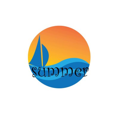 Summer holidays design elements set. Retro and vintage templates. Labels  Badges emblem vector illustration