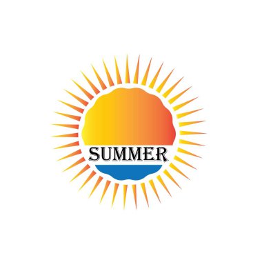 Summer holidays design elements set. Retro and vintage templates. Labels  Badges emblem vector illustration