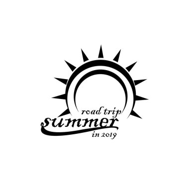 Yaz tatili tasarım elementleri. Retro ve klasik şablonlar. Etiketler Rozet amblemi vektör resimlemesi