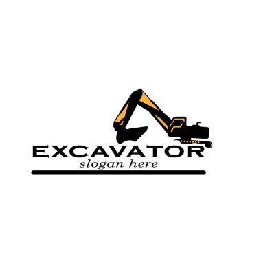 Kazıcı Vektör Logo Şablonu. inşaat vektörü illüstrasyonu