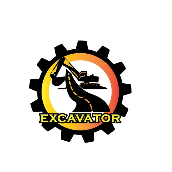 Excavadora Vector Logo Template Construcción Ilustración Vectorial — Vector de stock