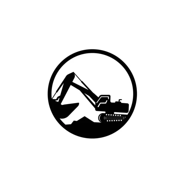 Excavadora Vector Logo Template Construcción Ilustración Vectorial — Vector de stock