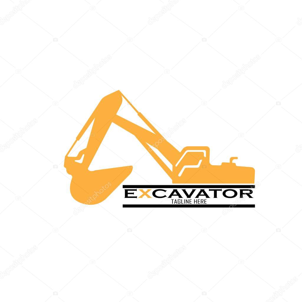 Excavator Vector Logo Template. construction, vector illustration