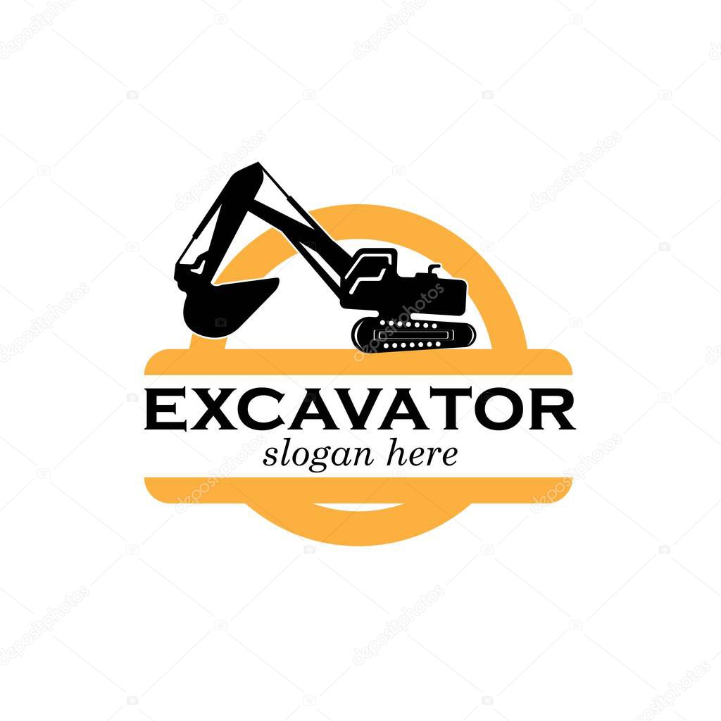 Excavator Vector Logo Template. construction, vector illustration